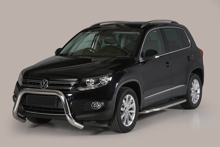 Volkswagen Tiguan 2011 tot 2016 - super pushbar Ø 76 mm met CE/EU certificaat - RVS 304 hoogglans gepolijst