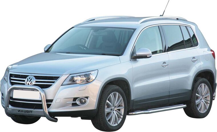 Volkswagen Tiguan 2008 tot 2011 - pushbar Ø 63 mm met CE/EU certificaat - RVS 304 hoogglans gepolijst