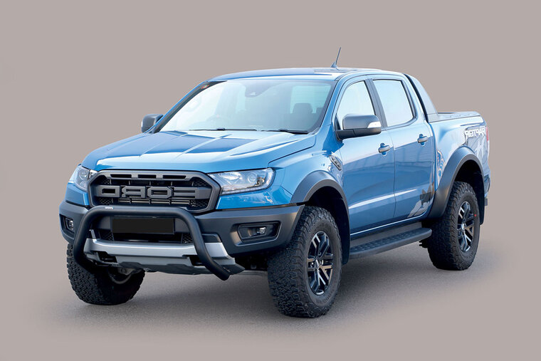 Ford Ranger Raptor 2019 tot heden - super pushbar Ø 76 mm met CE/EU certificaat - RVS 304 zwarte poedercoating