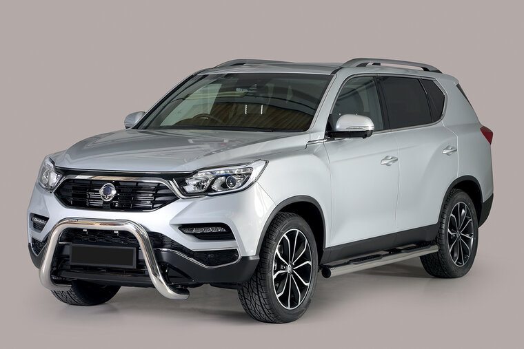 Ssangyong Rexton 2018 tot heden - super pushbar Ø 76 mm met CE/EU certificaat - RVS 304 hoogglans gepolijst