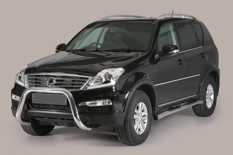 Ssangyong Rexton 2012 tot 2018 - super pushbar Ø 76 mm met CE/EU certificaat - RVS 304 hoogglans gepolijst