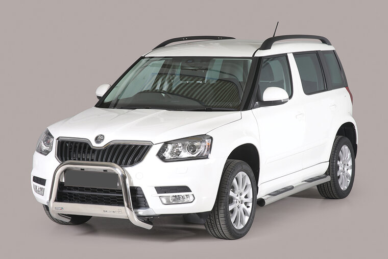 Skoda Yeti 2014 tot 2018 - pushbar Ø 63 mm met CE/EU certificaat - RVS 304 hoogglans gepolijst