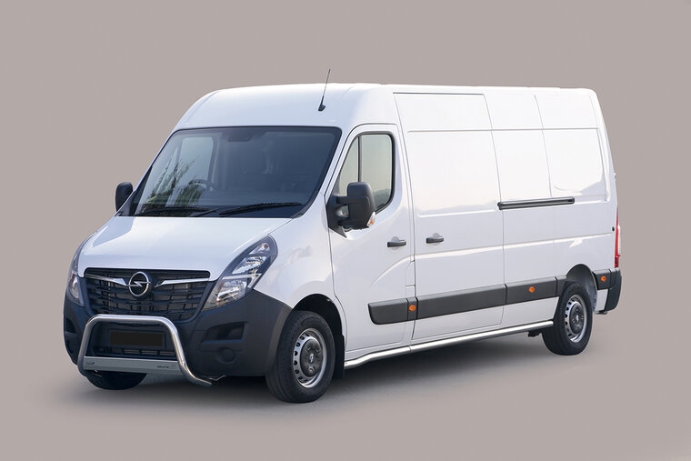 Opel Movano 2019 tot 2021 - pushbar Ø 63 mm met CE/EU certificaat - RVS 304 hoogglans gepolijst
