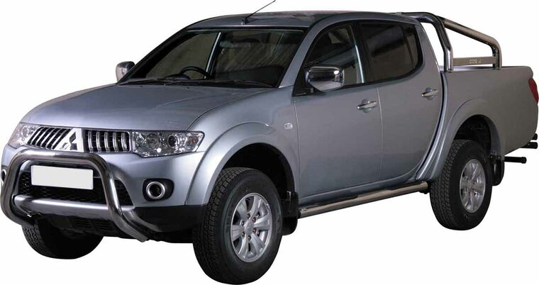 Mitsubishi L200 2010 tot 2014 - super pushbar Ø 76 mm met CE/EU certificaat - RVS 304 hoogglans gepolijst