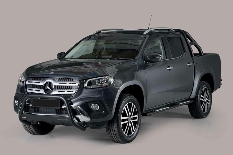 Mercedes X-Klasse 2018 tot heden - pushbar Ø 63 mm met CE/EU certificaat - RVS 304 zwarte poedercoating