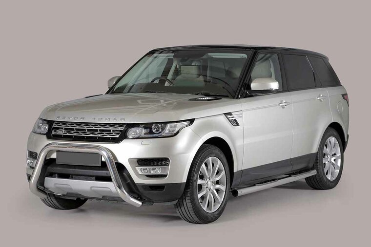 Land Rover Range Rover Sport 2013 tot 2017 - super pushbar Ø 76 mm met CE/EU certificaat - RVS 304 hoogglans gepolijst