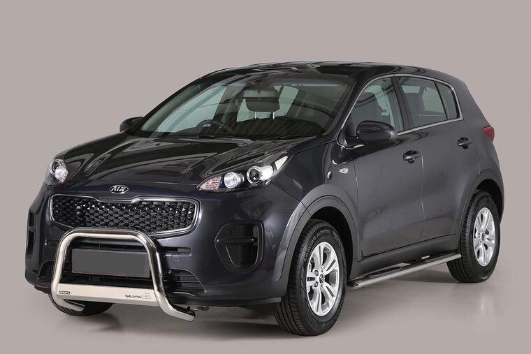 Kia Sportage 2015 tot 2018 - pushbar Ø 63 mm met CE/EU certificaat - RVS 304 hoogglans gepolijst