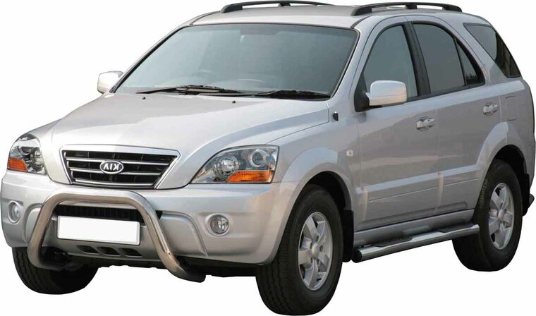 Kia Sorento 2006 tot 2009 - super pushbar Ø 76 mm met CE/EU certificaat - RVS 304 hoogglans gepolijst