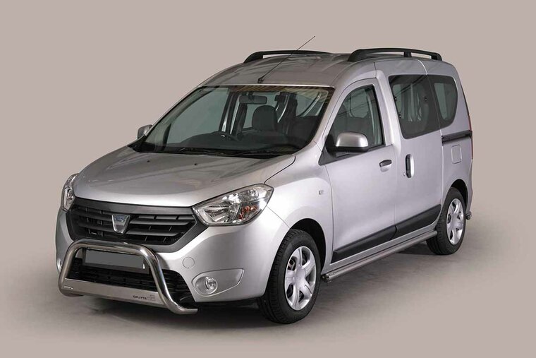 Dacia Dokker 2012 tot heden – pushbar Ø 63 mm met CE/EU certificaat - RVS 304 hoogglans gepolijst