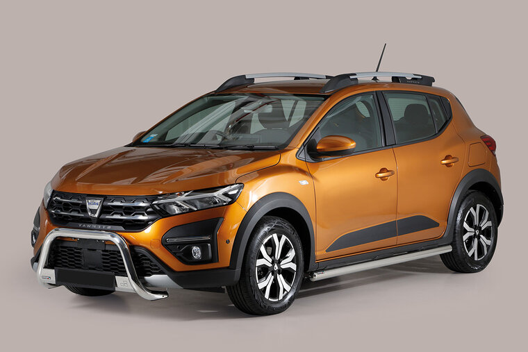 Dacia Sandero Stepway 2021 tot heden – pushbar Ø 63 mm met CE/EU certificaat - RVS 304 hoogglans gepolijst