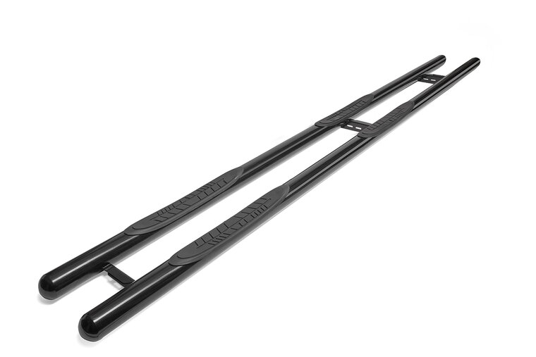 Nissan Primastar 2021 tot heden L1 - sidebars Ø 70 mm - rechte buis met 4 steps - RVS 304 glans zwart