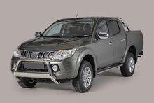 Mitsubishi L200 2015 tot 2018 - pushbar Ø 63 mm met CE/EU certificaat - RVS 304 hoogglans gepolijst