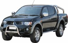 Mitsubishi L200 2006 tot 2015 - pushbar Ø 63 mm met modelnaam met CE/EU certificaat - RVS 304 hoogglans gepolijst
