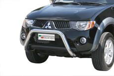 Mitsubishi L200 2006 tot 2015 - super pushbar Ø 76 mm met CE/EU certificaat - RVS 304 hoogglans gepolijst Mitsubishi L200 2006 tot 2015 - super pushbar Ø 76 mm met CE/EU certificaat - RVS 304 hoogglans gepolijst